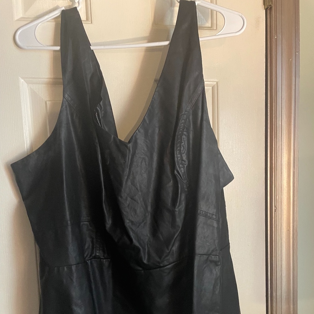 Faux leather peplum top